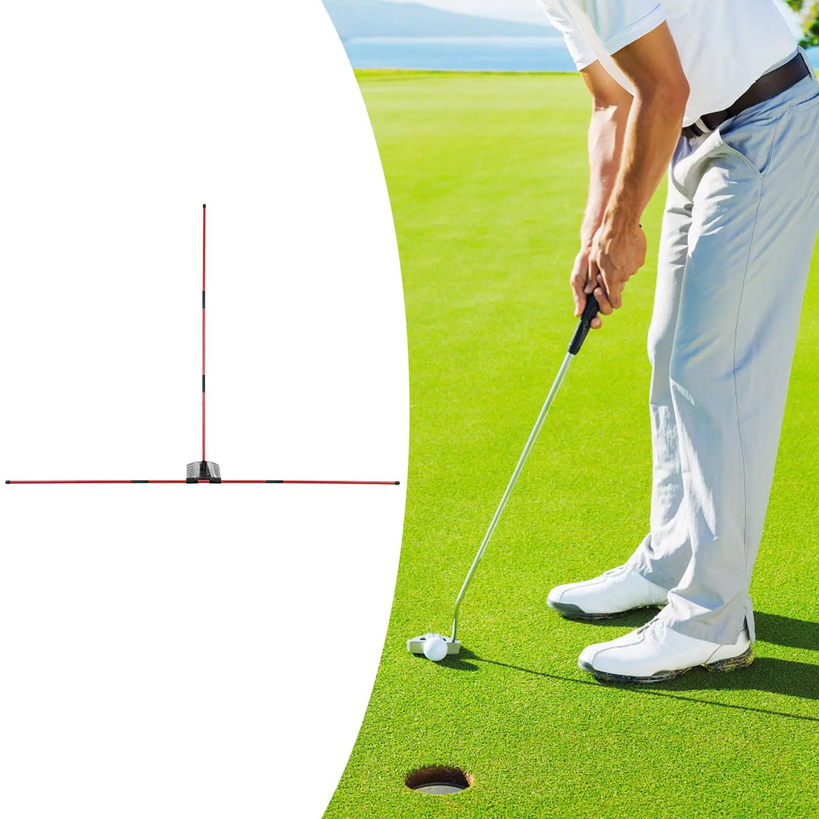 Golf Alignment Stick Holder for Swing Path Drills