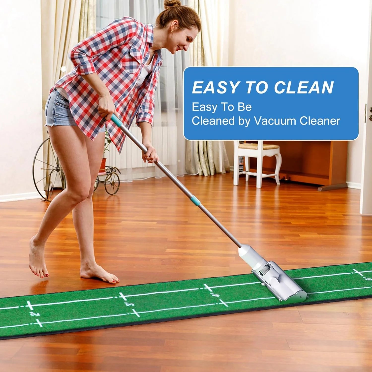 Golf Putting Mat with Distance Markers, Indoor & Outdoor