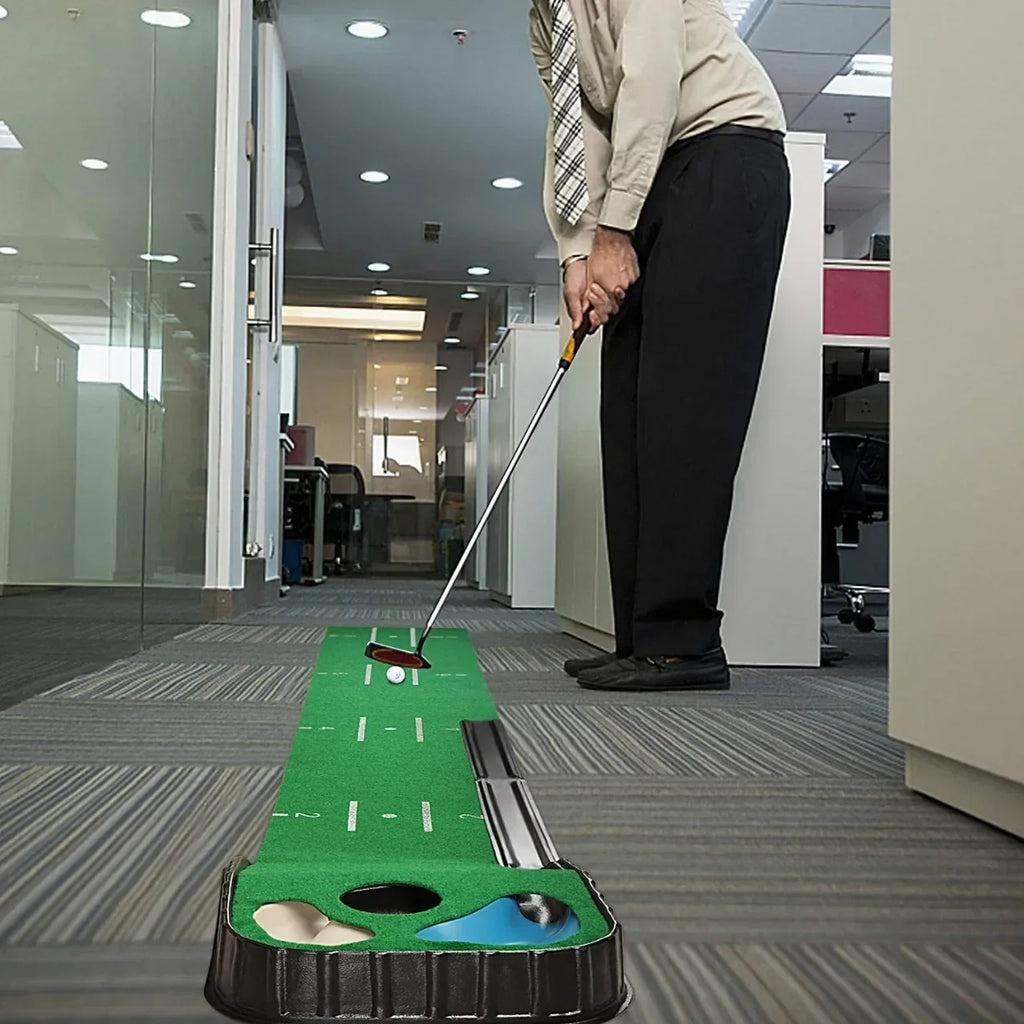 Indoor Golf Putting Mat with Ball Return