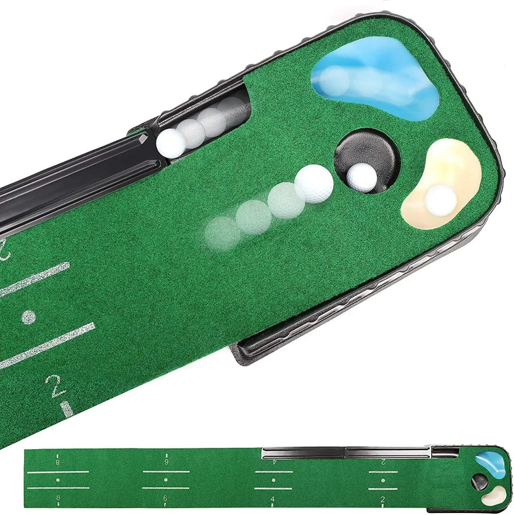 Indoor Golf Putting Mat with Ball Return