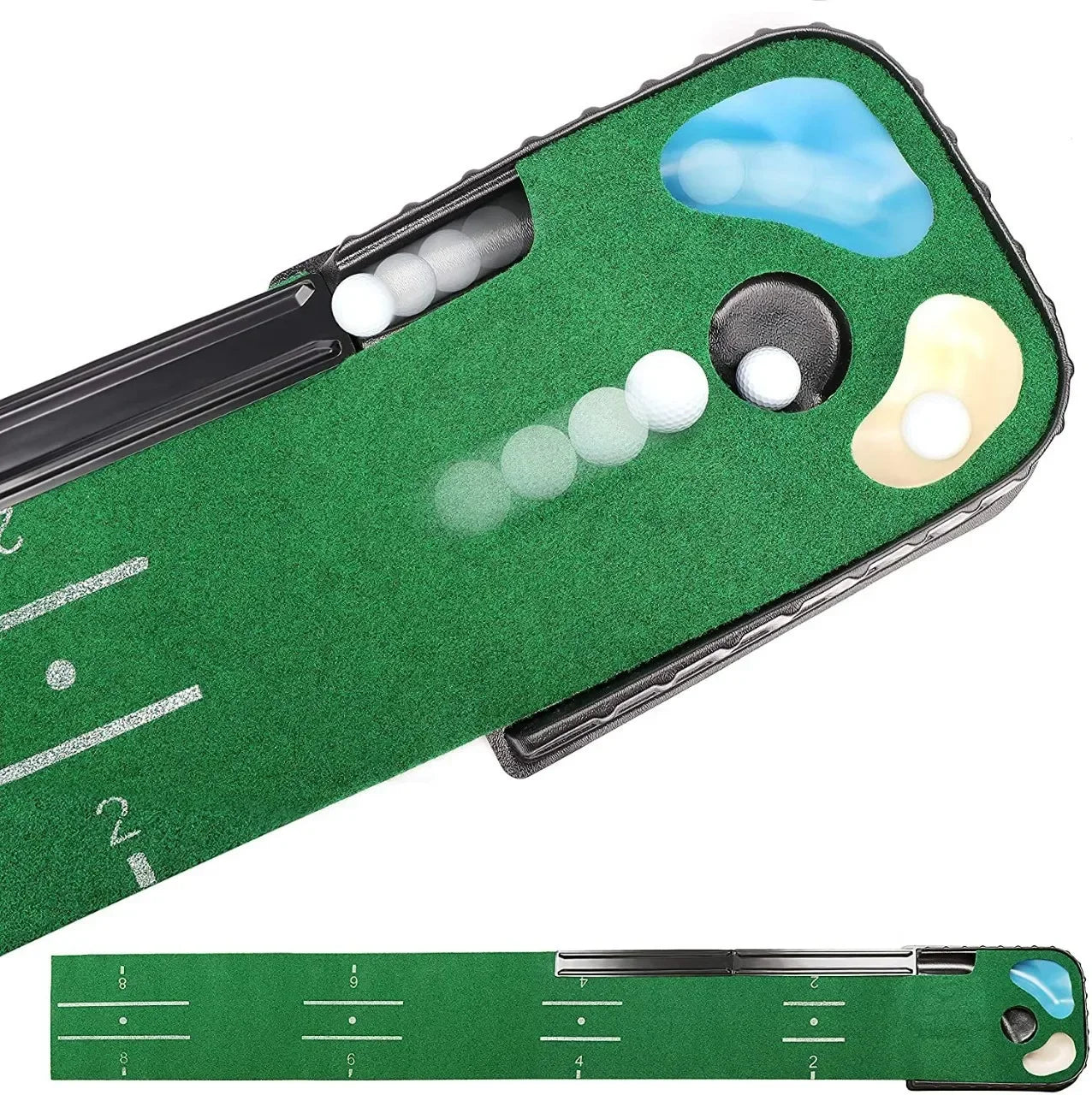 Indoor Golf Putting Mat with Ball Return