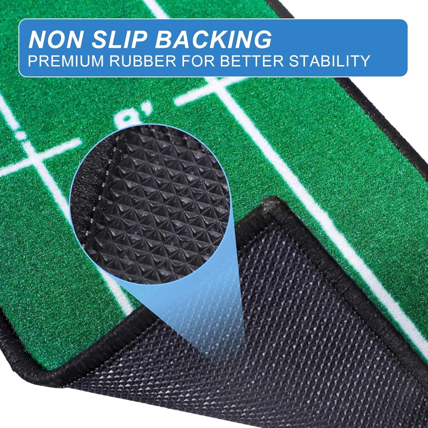 Golf Putting Mat with Distance Markers, Indoor & Outdoor