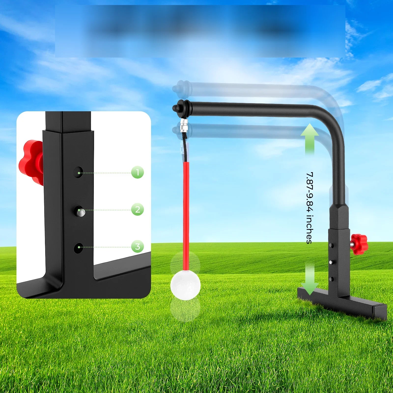 Golf Swing Plane Trainer with Practice Ball