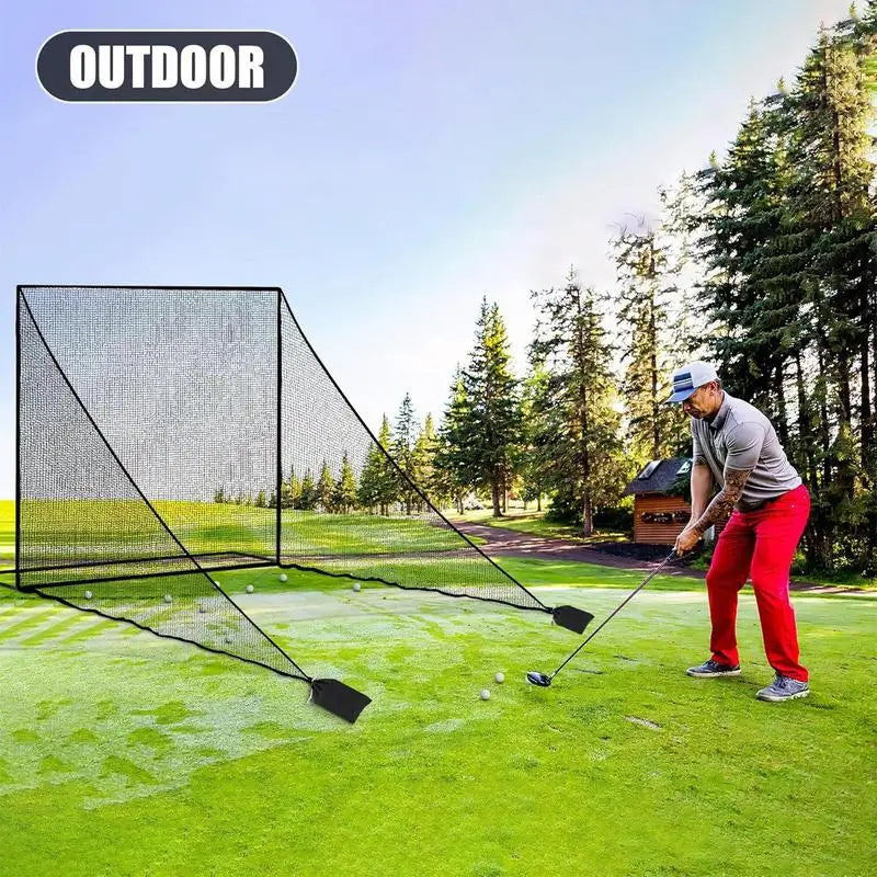 Golf hitting net, indoor shank net with side extensions