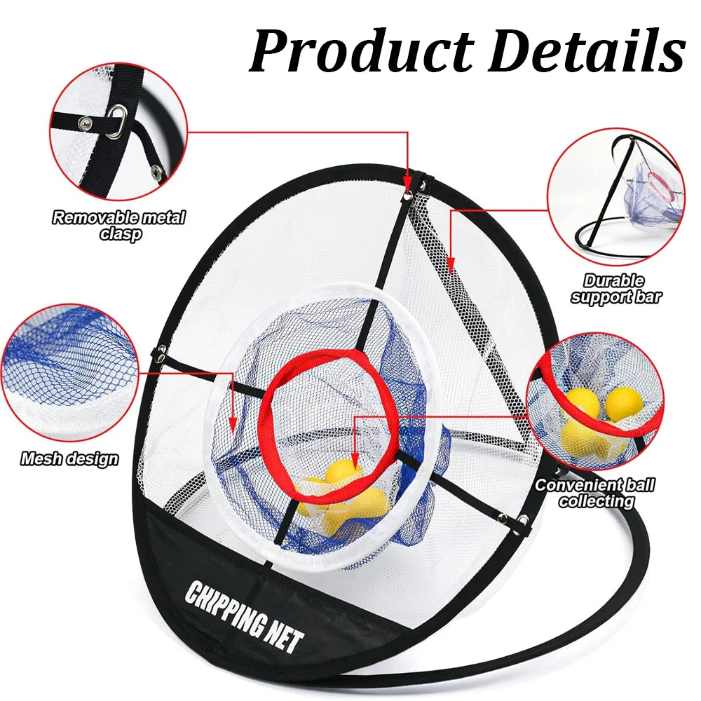 Pop-Up Golf Chipping Net with Hitting Mat