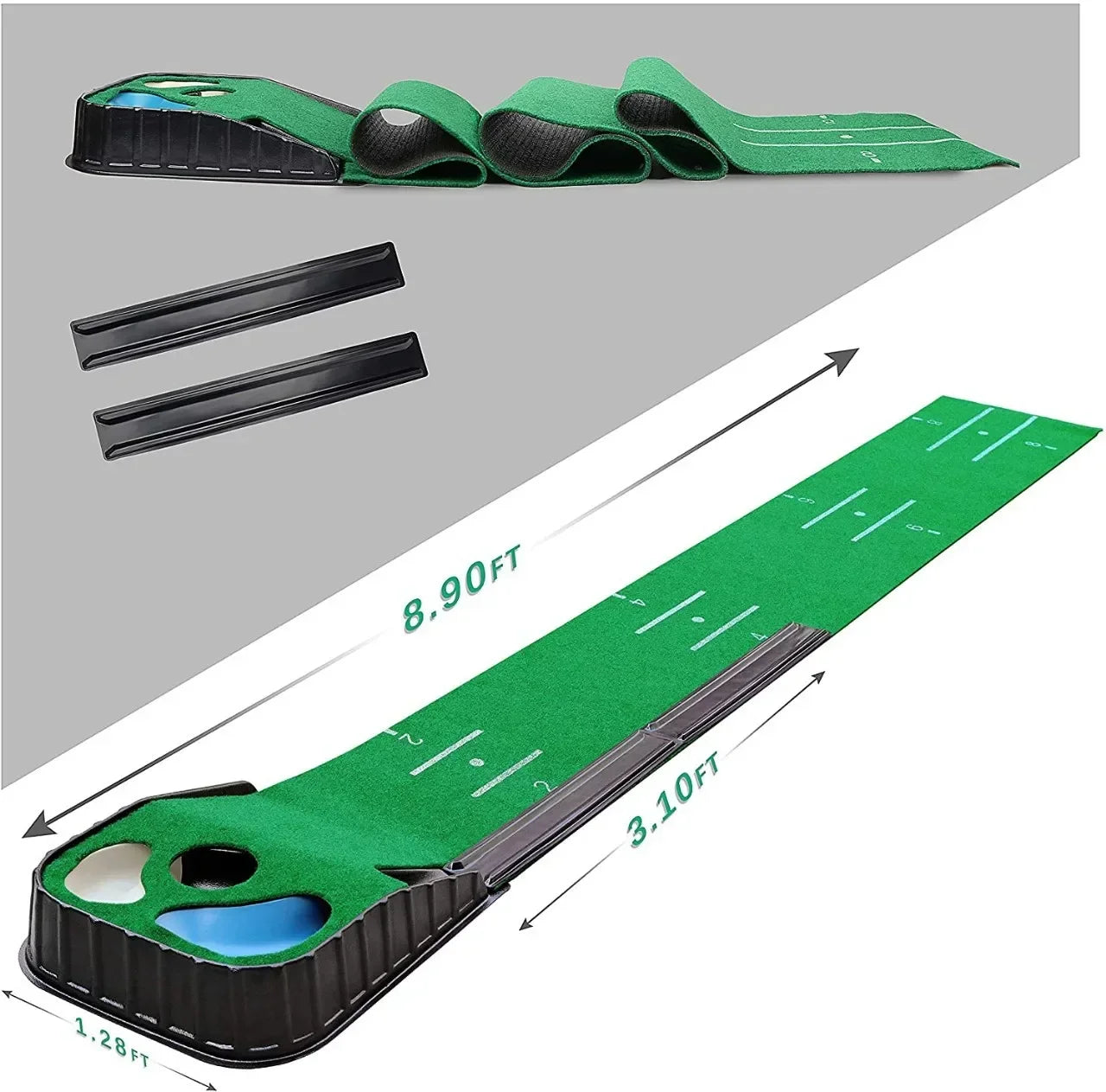 Indoor Golf Putting Mat with Ball Return