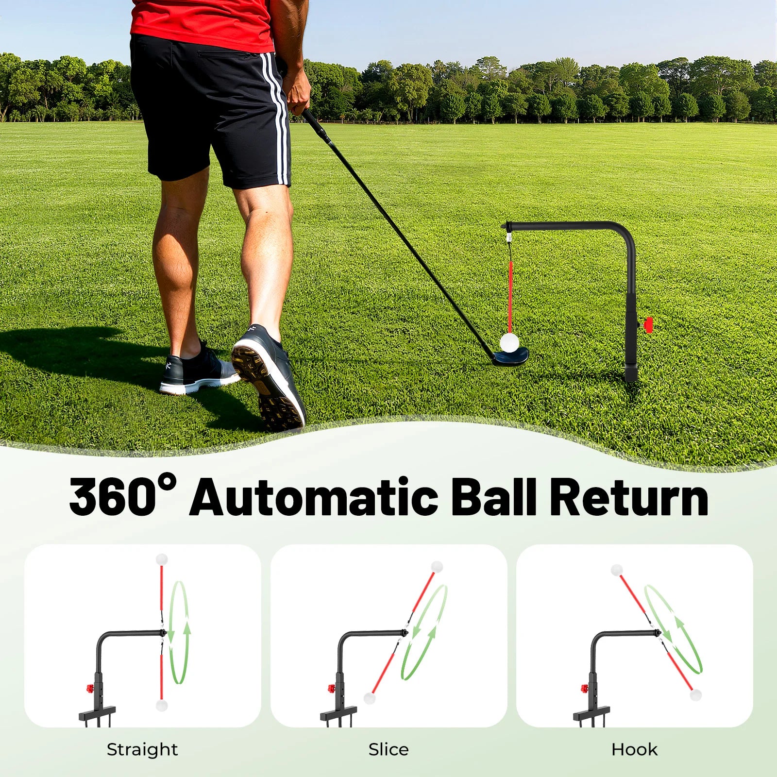 Golf Swing Plane Trainer with Practice Ball