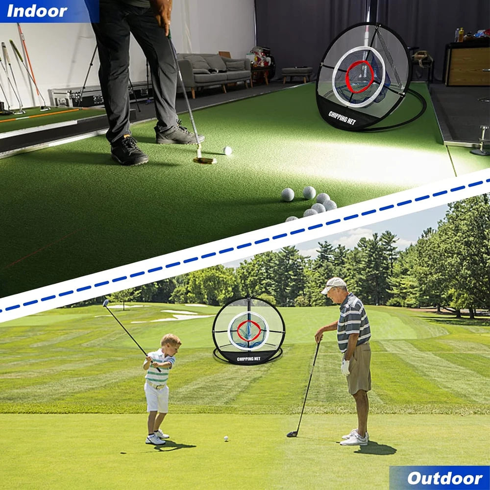 Pop-Up Golf Chipping Net with Hitting Mat
